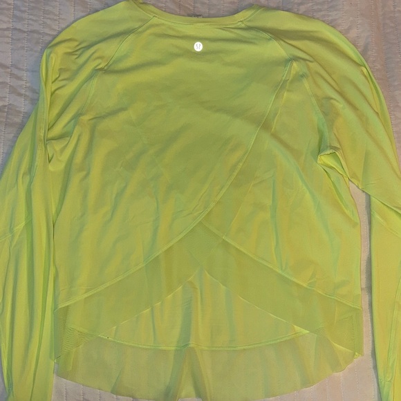 Lululemon Quick Pace Neon Yellow Long Sleeve - Picture 4 of 6